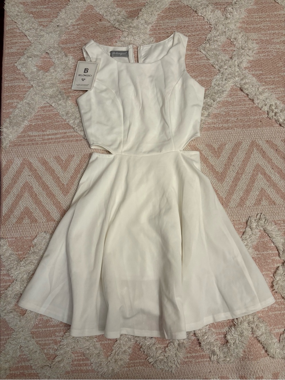 B Darlin White Cutout A-Line Mini Dress